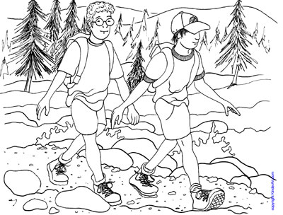 Hiking coloring #12, Download drawings