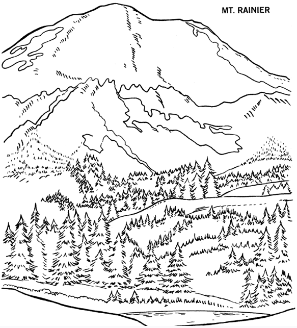 Mount Rainier coloring #18, Download drawings