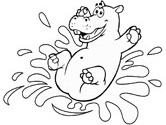 Hippo coloring #3, Download drawings