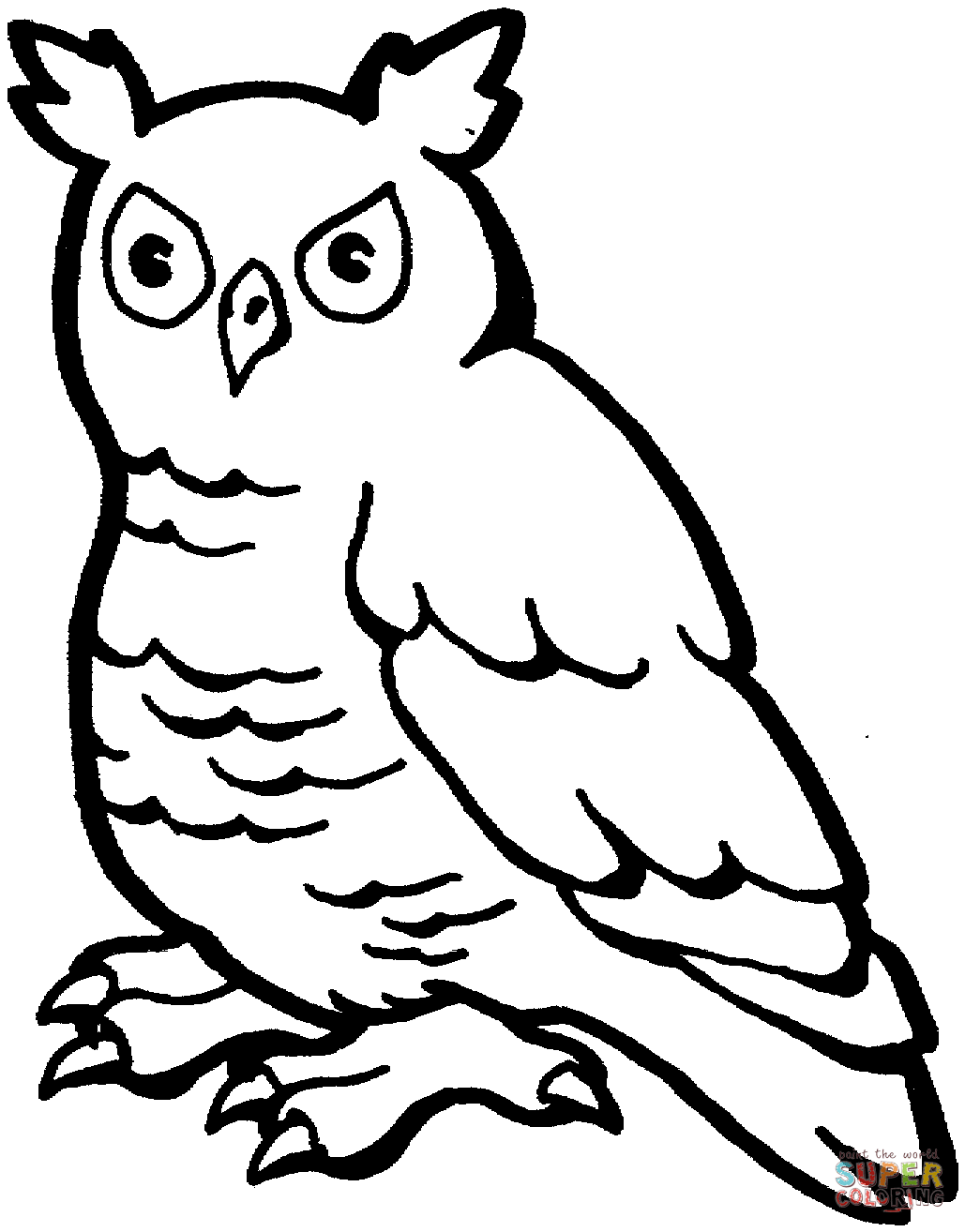 Long Eared Owl coloring #1, Download drawings