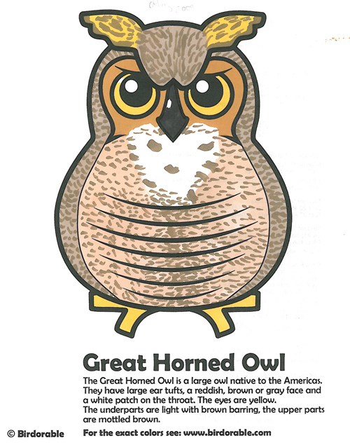 Horned Owl coloring #16, Download drawings