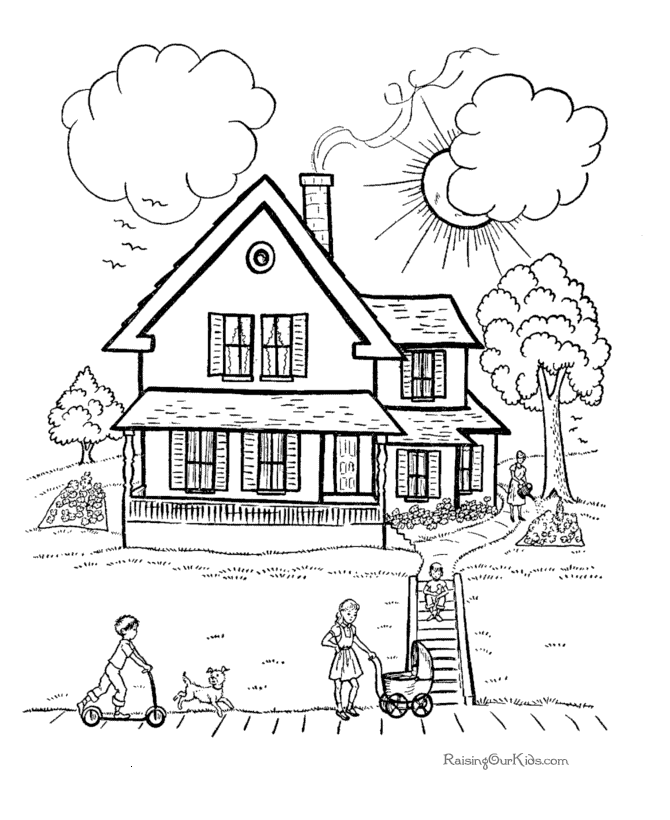 House coloring #6, Download drawings