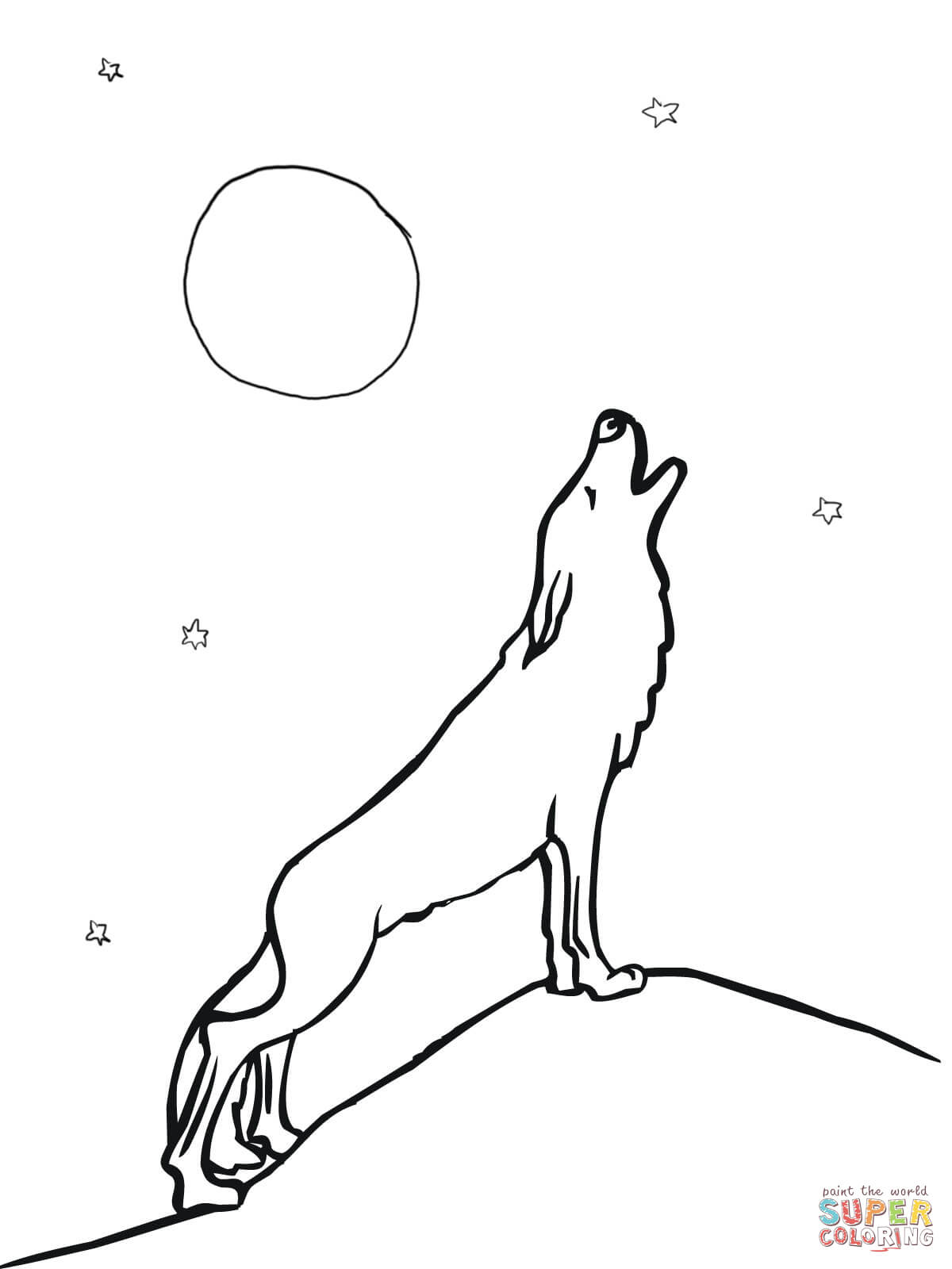 Howling coloring #1, Download drawings