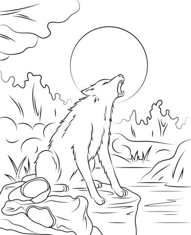 Howling coloring #5, Download drawings