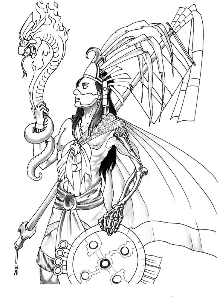 Huitzilopochtli coloring #4, Download drawings