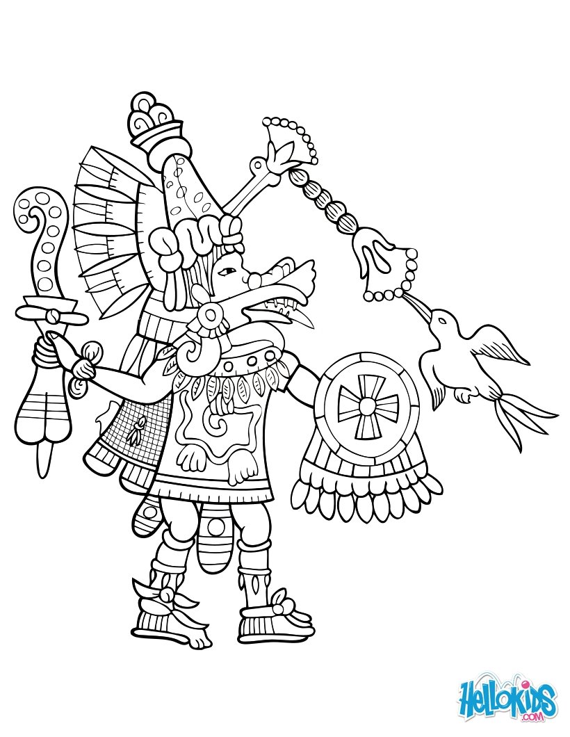 Huitzilopochtli coloring #11, Download drawings