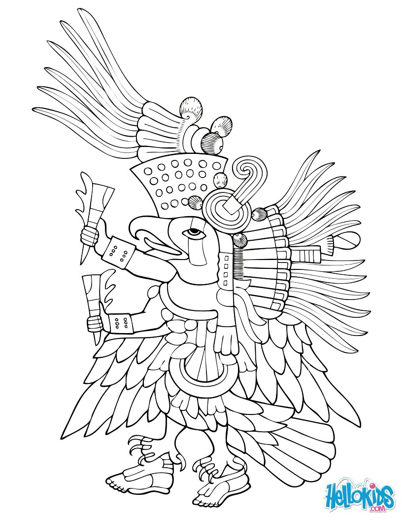 Huitzilopochtli coloring #7, Download drawings
