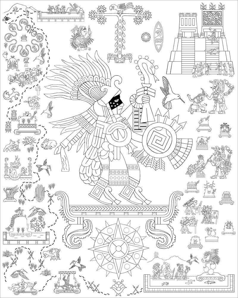 Huitzilopochtli coloring #14, Download drawings