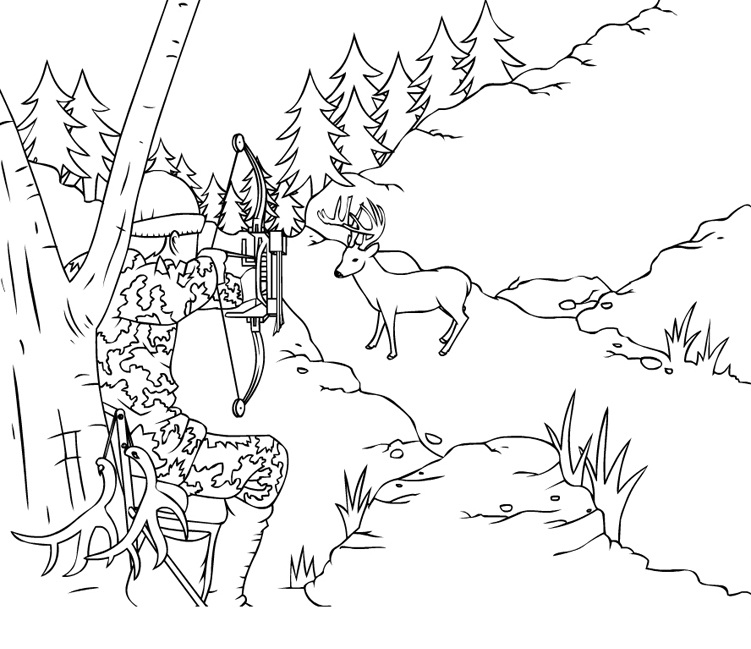 Hunting coloring #3, Download drawings