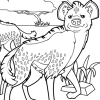 Hyena coloring #4, Download drawings