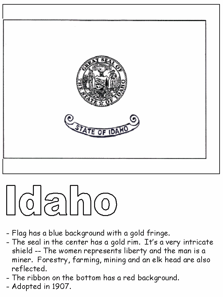 Idaho coloring #10, Download drawings