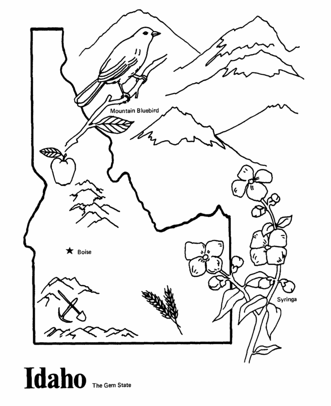 Idaho coloring #19, Download drawings