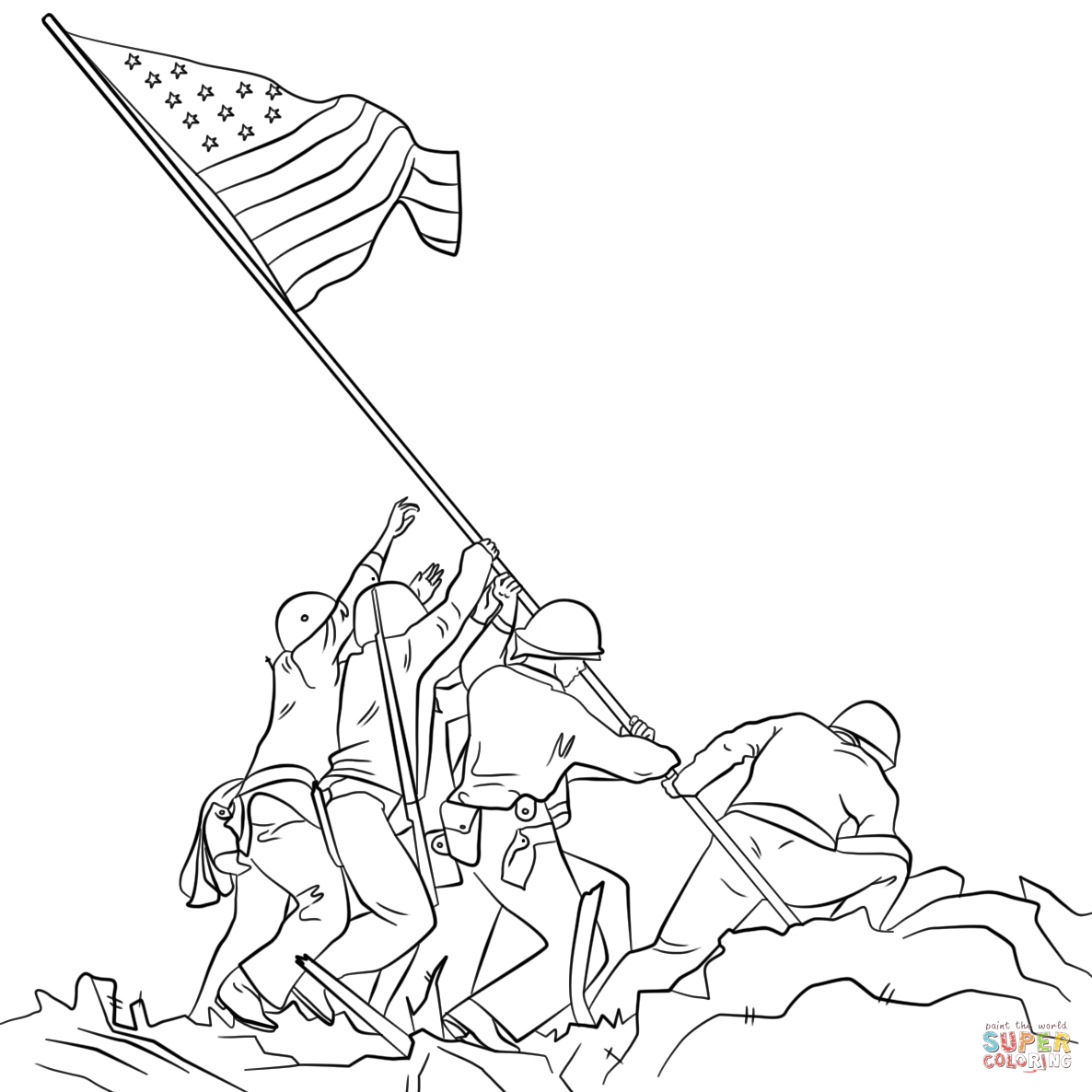 Iwo Jima coloring #9, Download drawings
