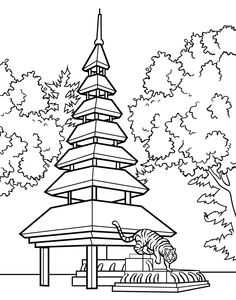 Japanese Garden coloring #19, Download drawings