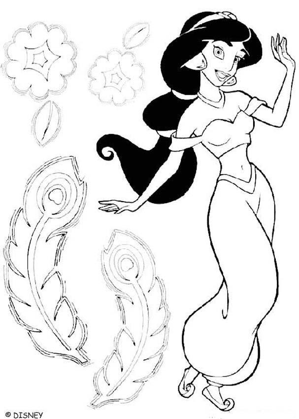 Jasmine coloring #17, Download drawings