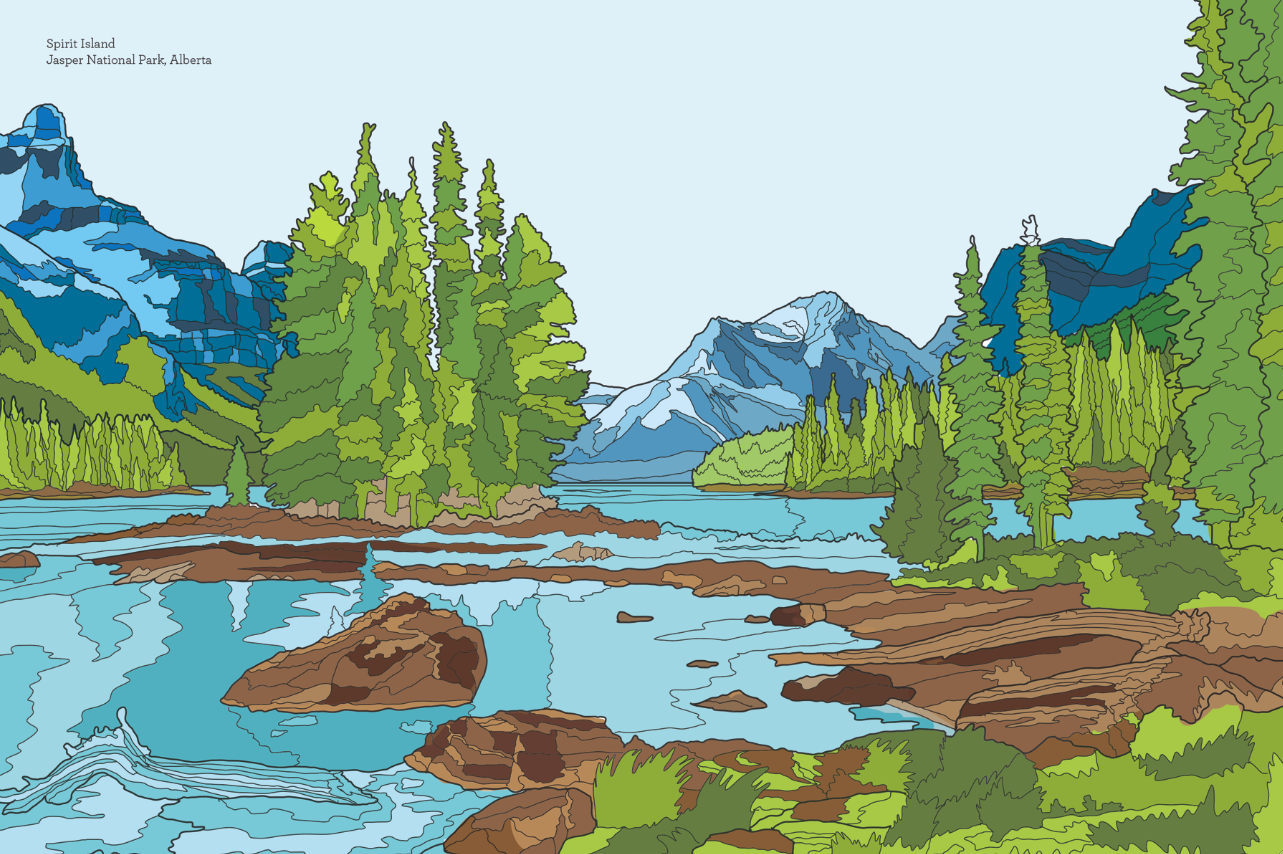 Jasper National Park coloring #11, Download drawings