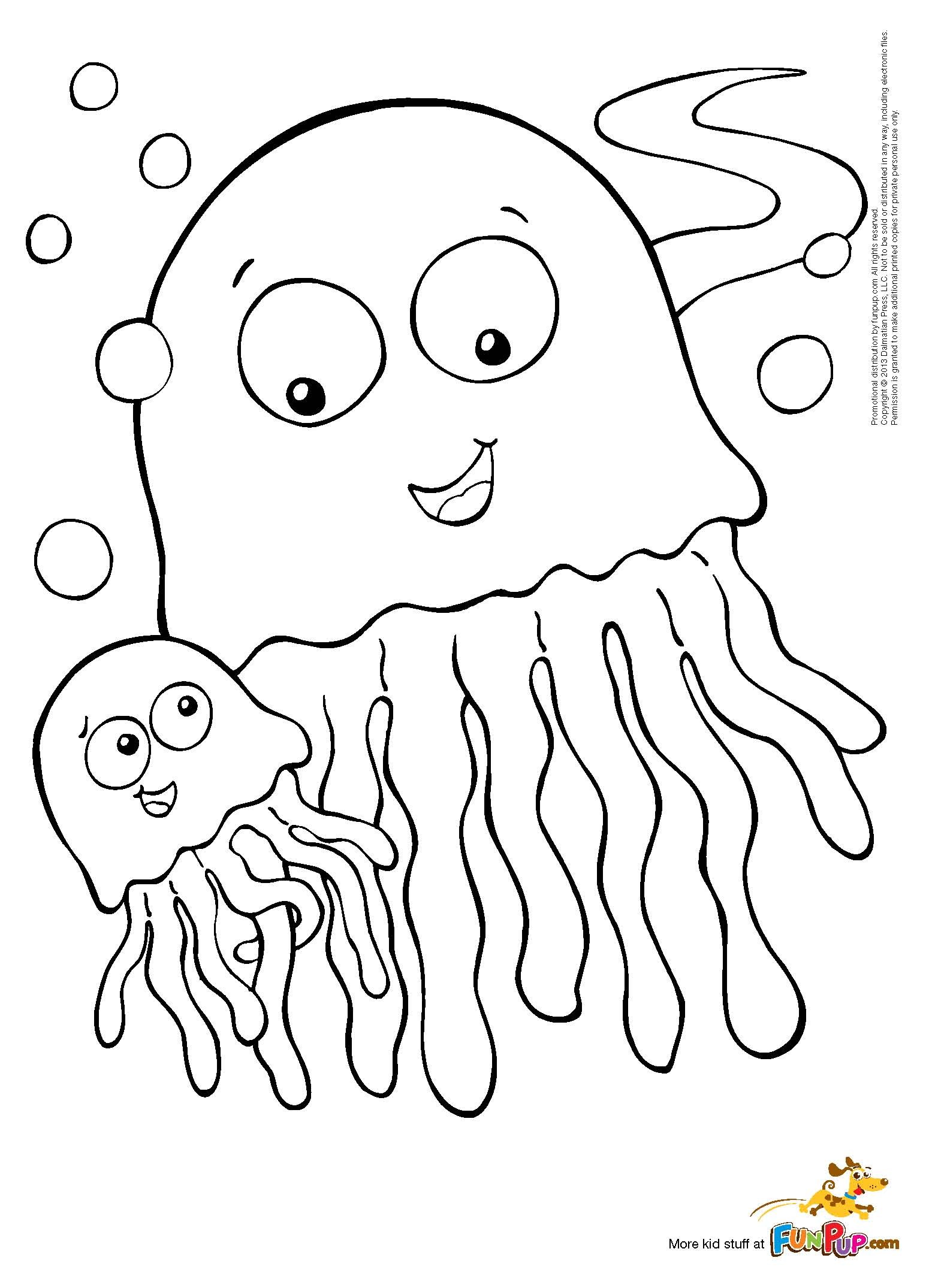 Jellyfish coloring #7, Download drawings