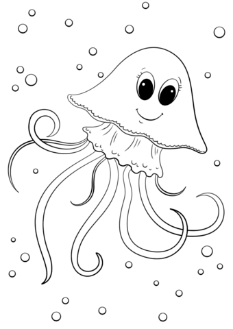 Jellyfish coloring #14, Download drawings