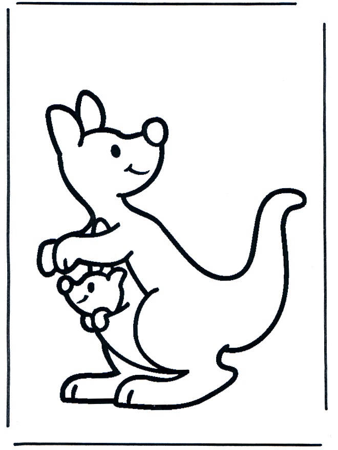 Kangaroo coloring #7, Download drawings