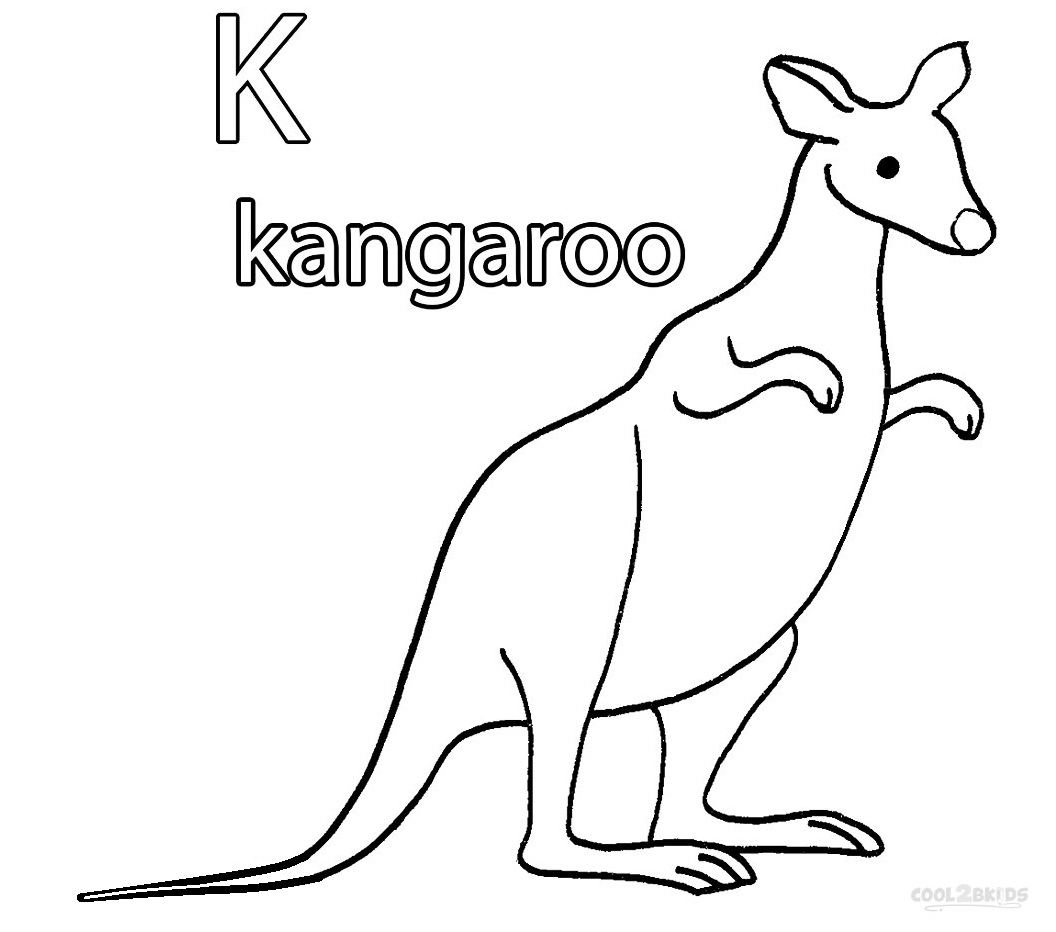 Kangaroo coloring #8, Download drawings