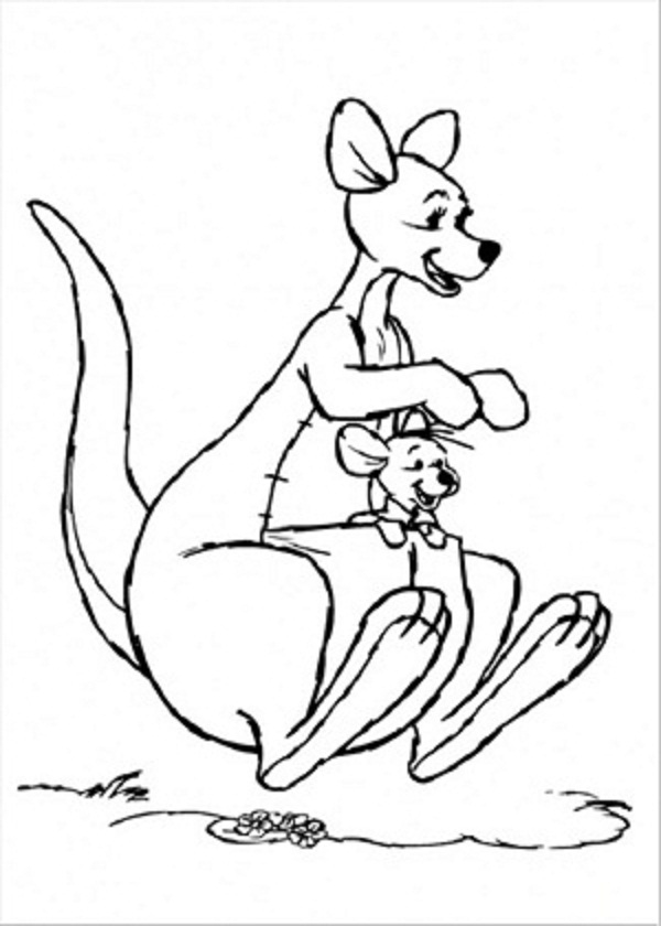 Kangaroo coloring #11, Download drawings