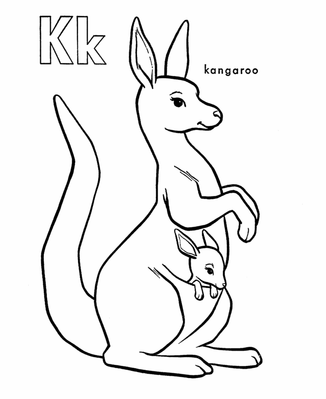 Kangaroo coloring #1, Download drawings