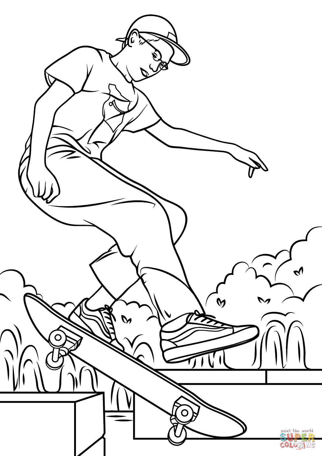 Skateboard coloring #8, Download drawings