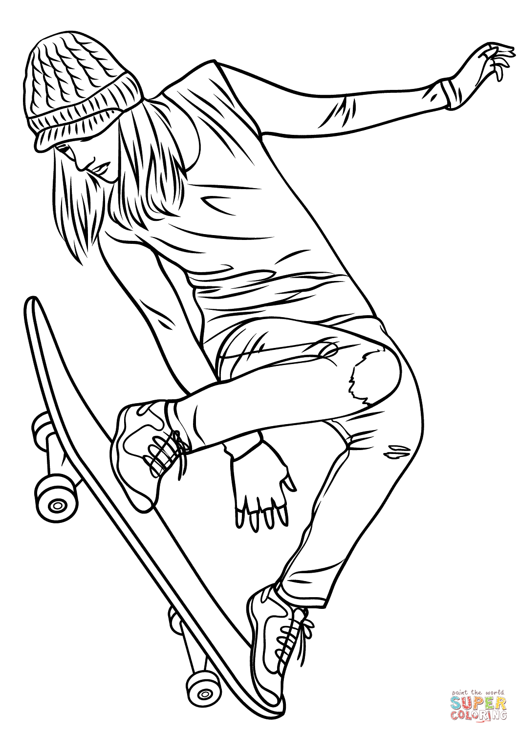 Skateboard coloring #6, Download drawings