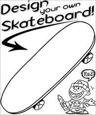 Skateboard coloring #12, Download drawings