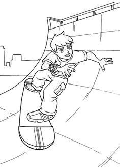 Skateboard coloring #13, Download drawings