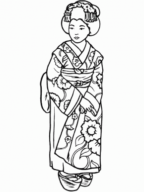 Kimono coloring #19, Download drawings