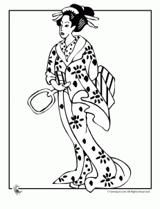 Kimono coloring #6, Download drawings