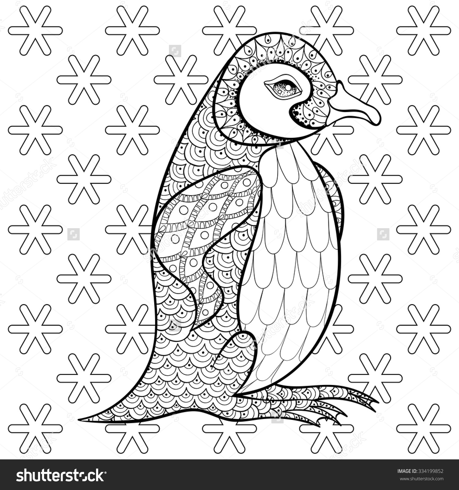 King Penguin coloring #2, Download drawings