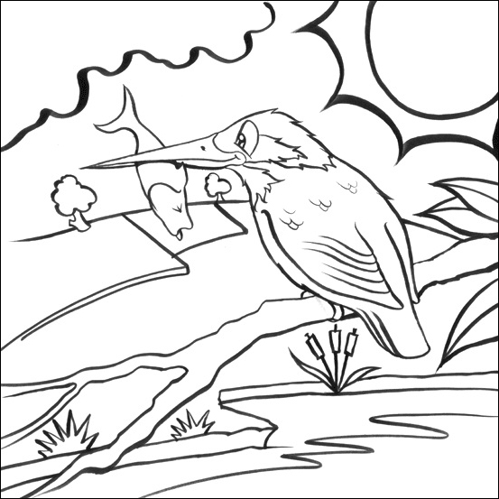 Kingsfisher coloring #19, Download drawings