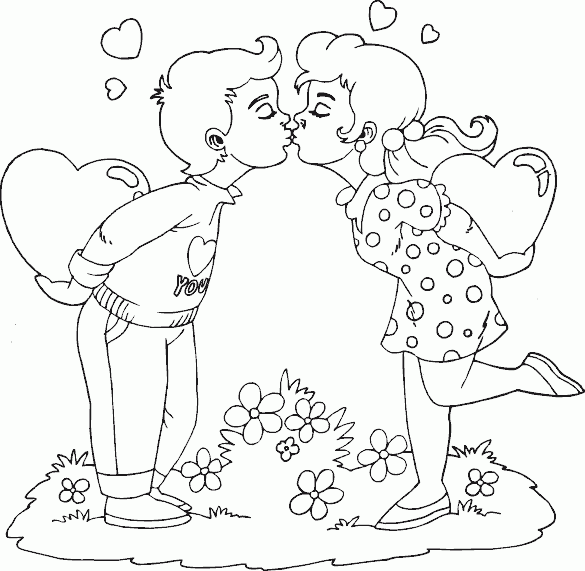 Kissing coloring #2, Download drawings