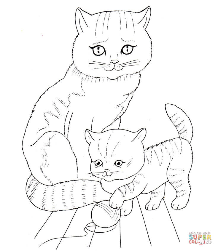 Kitten coloring #2, Download drawings