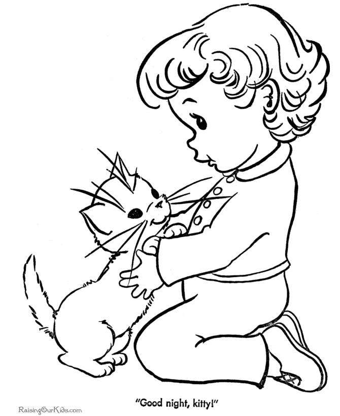 Kitten coloring #10, Download drawings