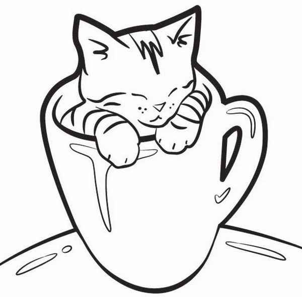 Kitten coloring #6, Download drawings