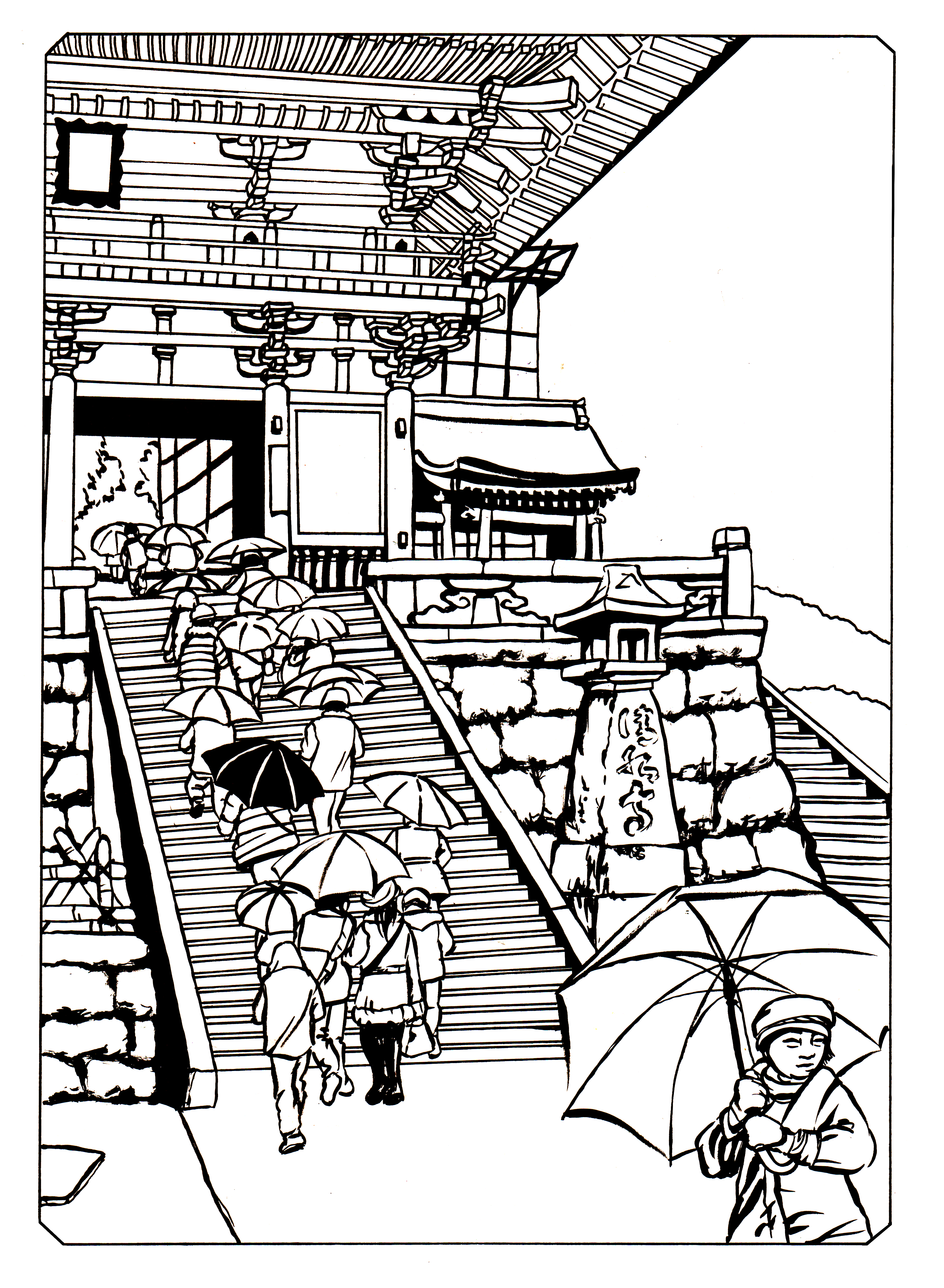 Kiyomizu-dera coloring #20, Download drawings