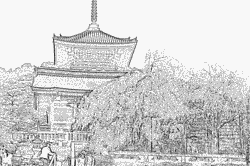 Kiyomizu-dera coloring #3, Download drawings