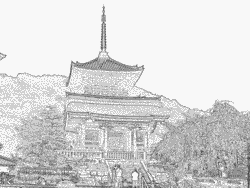 Kiyomizu-dera coloring #4, Download drawings