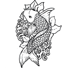 Koi Fish coloring #1, Download drawings