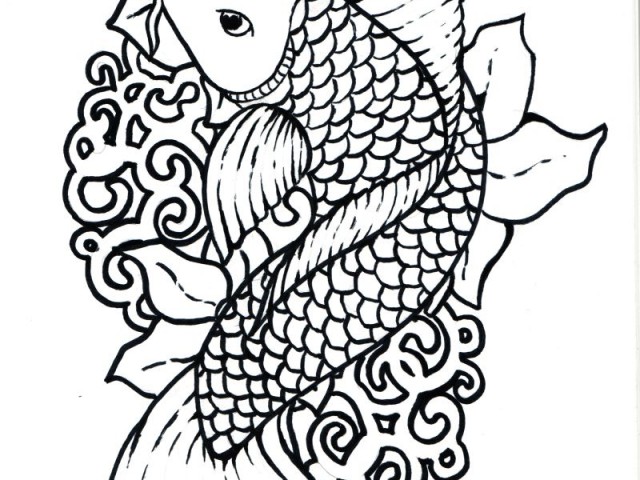 Koi Fish coloring #8, Download drawings