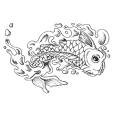 Koi Fish coloring #14, Download drawings