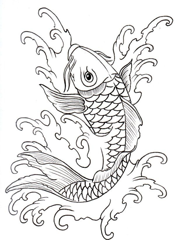 Koi Fish coloring #10, Download drawings