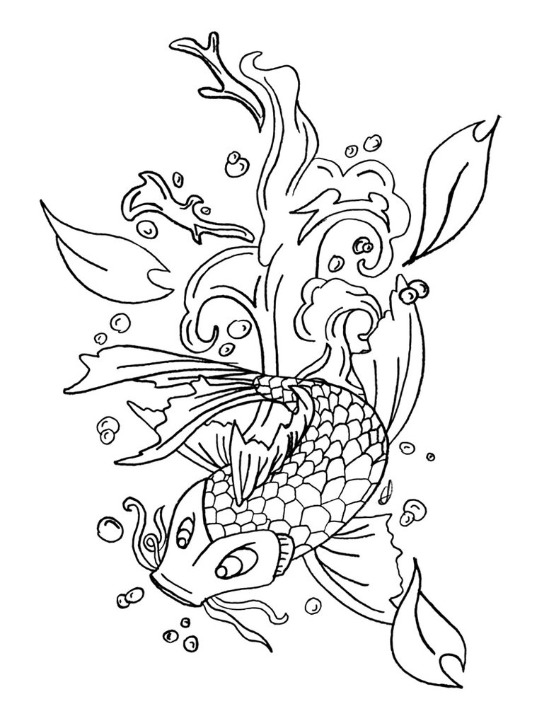 Koi Fish coloring #16, Download drawings