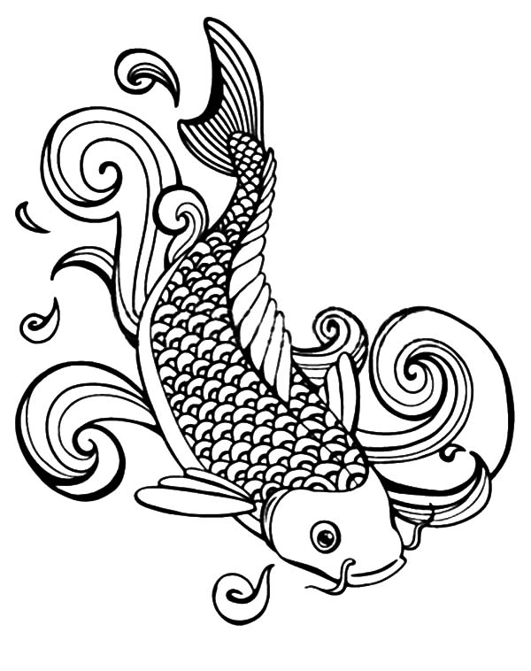 Koi Fish coloring #4, Download drawings