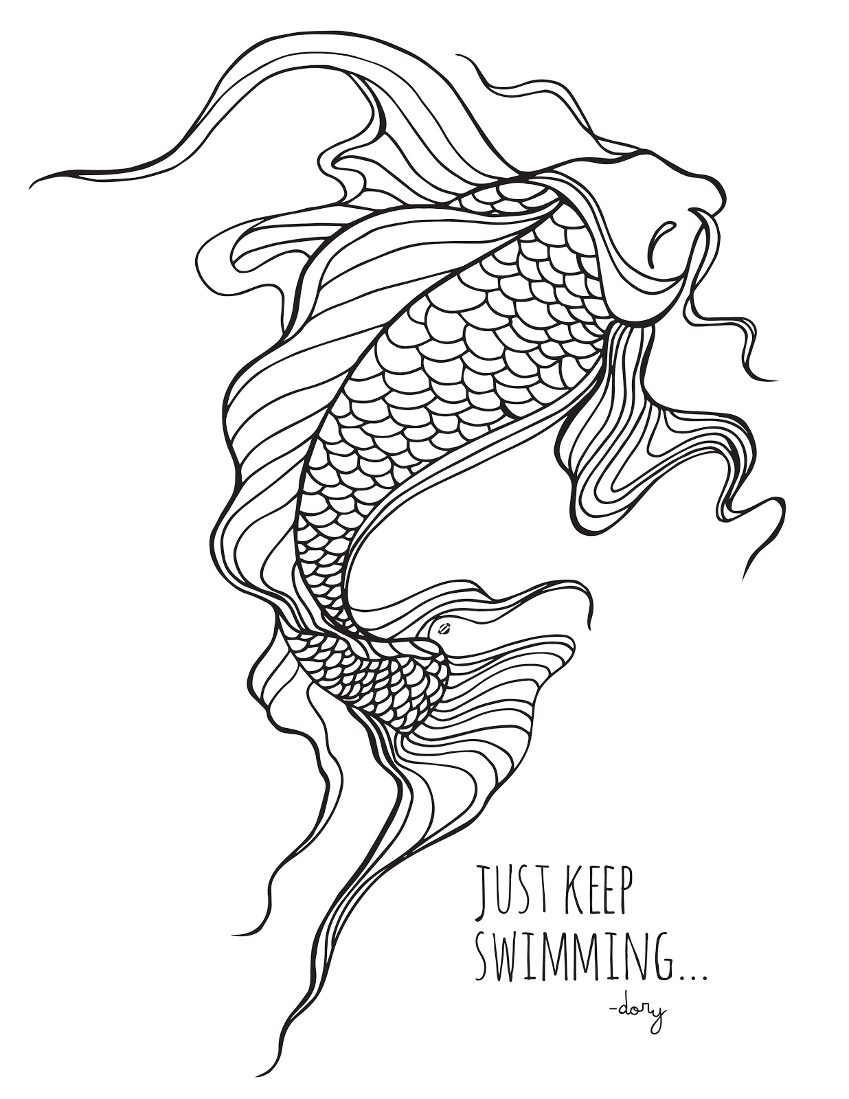 Koi Fish coloring #19, Download drawings