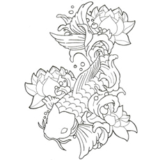 Koi Fish coloring #3, Download drawings