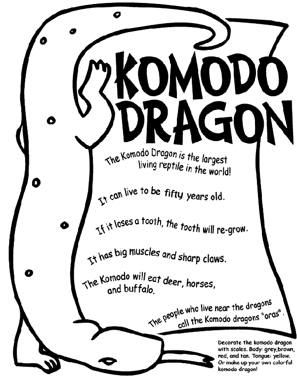 Komodo Dragon coloring #4, Download drawings